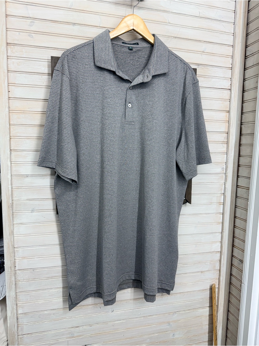 NWOT Southern Point Co Men’s XXL Grey Striped Polo Shirt - UV Protection